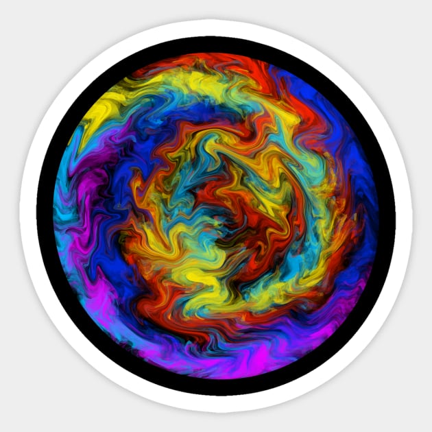 Abstract #8 World Globe of Liquid Color Sticker by rand0mity